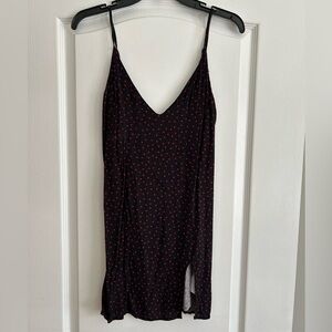 Reformation Black Dress with Red Polka Dots